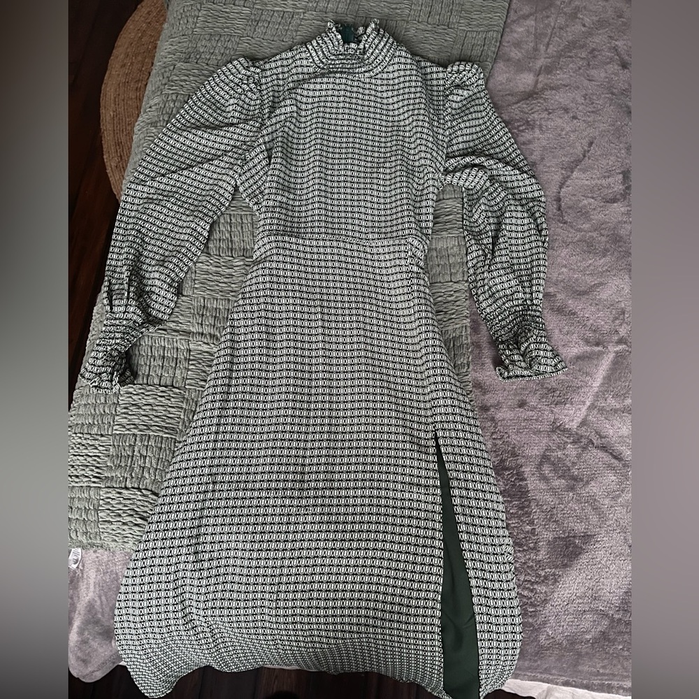 Commense plaid slit dress
